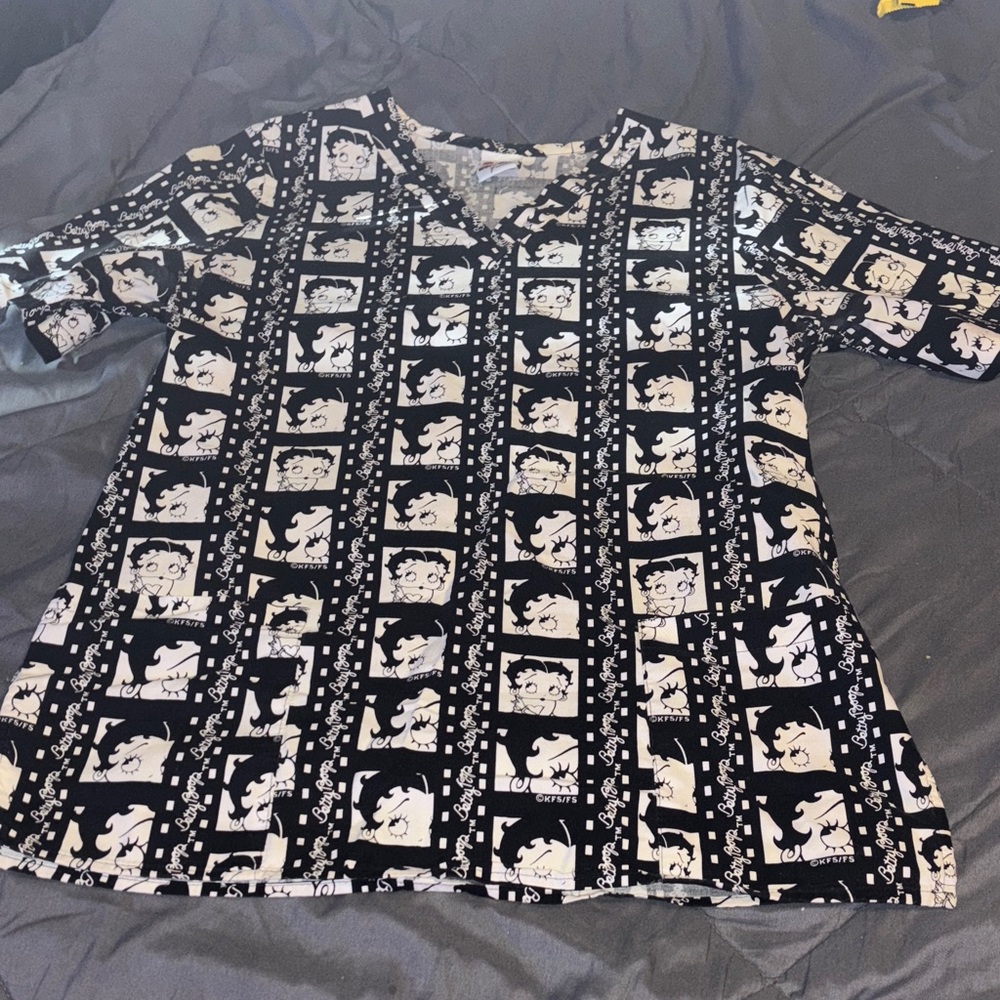 Betty Boop Black and White & Blue with all colors scrub tops